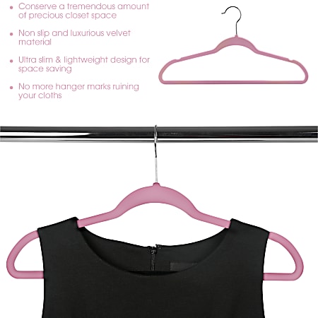 Super Thin Black Plastic Top Hanger, Flat Space Saving Shirt Hangers