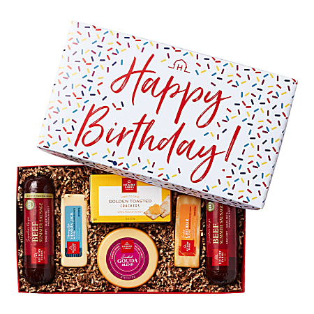 Givens Happy Birthday Meat And Cheese Gift Box, Multicolor