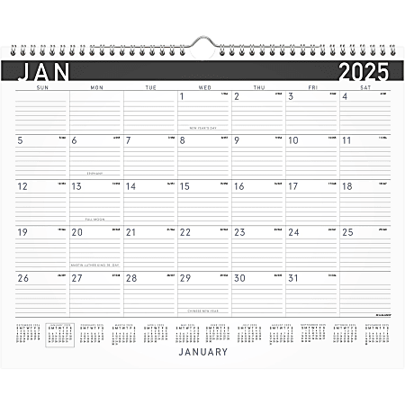 2025 AT-A-GLANCE® Contemporary Monthly Wall Calendar, 15" x 12", January To December, PM8X28