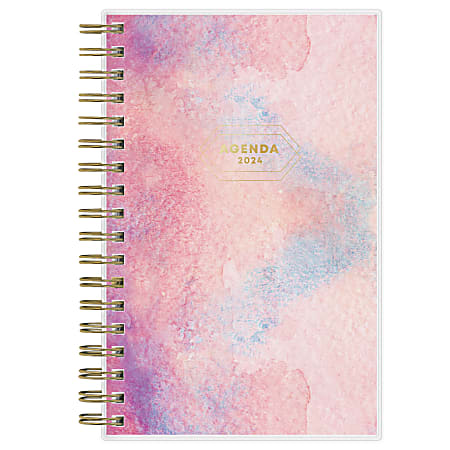 2024 Blue Sky™ Bespoke Frosted Weekly/Monthly Planning Calendar, 3-5/8" x 6-1/8", Pink, January to December
