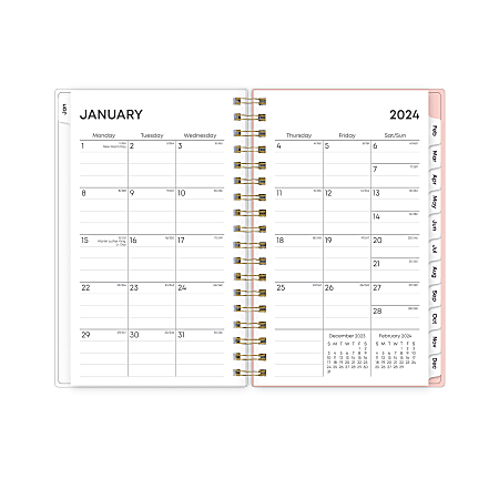 2024 Day Designer WeeklyMonthly Planning Calendar 3 58 x 6 18 Graceful  Ocean January To December - Office Depot