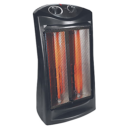 Comfort Glow 1500W Quartz Tower Heater With Thermostat, 12-7/16" x 22-7/8", Black