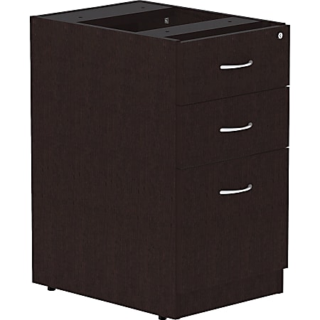 Lorell® Essentials 22"D Vertical 3-Drawer Pedestal File Cabinet, Espresso