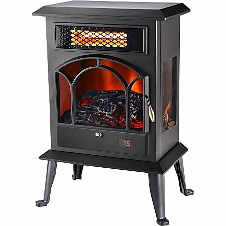 Lifesmart 3 Sided Flame View Infrared Heater Stove - Infrared/Quartz - Electric - Electric - 1000 W to 1500 W - 2 x Heat Settings - Timer - 1500 W - Remote Control - Living Room, Bedroom, Basement, Indoor