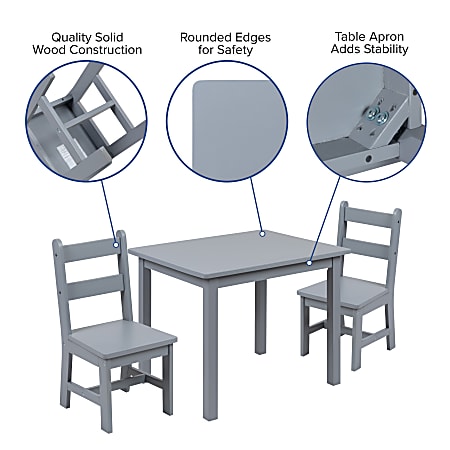 Kids table and chairs grey 2025