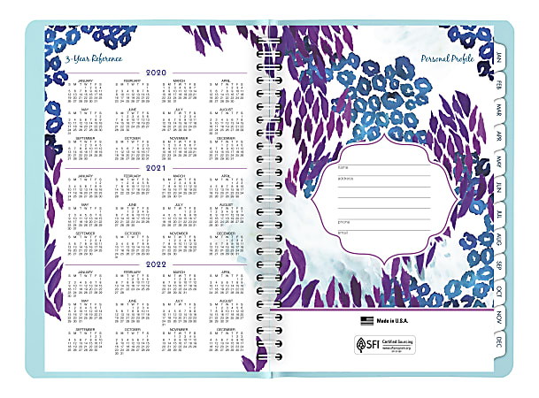 AT-A-GLANCE® Wild Washes 13-Month Weekly/Monthly Planner, 5-1/2" x 8-1/2", Light Blue, January 2020 To January 2021, 523-200