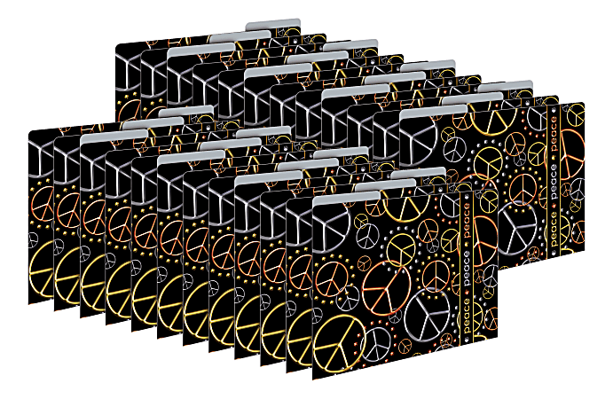 Barker Creek Tab File Folders, Letter Size, Peace, Pack Of 24 Folders