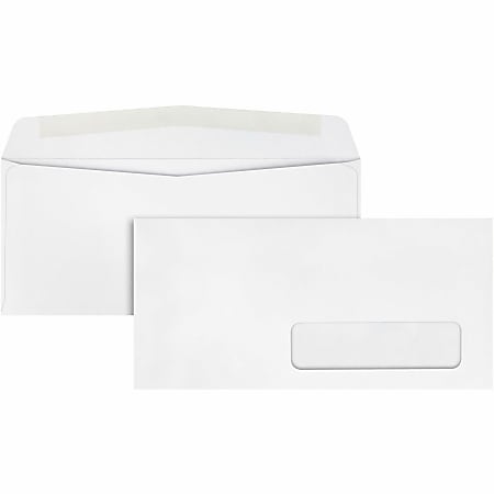 Quality Park® #10 Right Window Envelopes, Bottom Left, Gummed Seal, White, Box Of 500