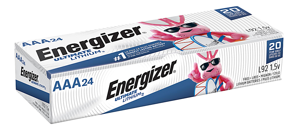 Energizer Ultimate Lithium AAA Batteries, 24 Pack