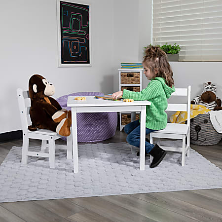Flash Furniture Kids 3 Piece Table And Chair Set White