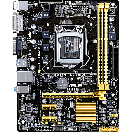 Asus Desktop Motherboard - Intel Chipset - Socket H3 LGA-1150 - Micro ATX - 16 GB DDR3 SDRAM Maximum RAM - 2 x Memory Slots - Gigabit Ethernet - 2 x SATA Interfaces