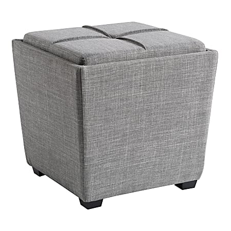 Office Star™ Rockford Storage Ottoman, Dove Gray