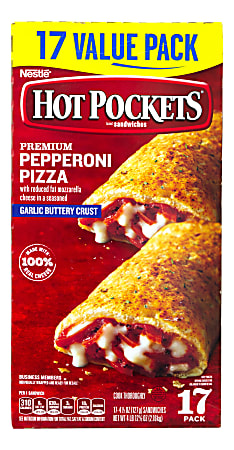 Hot Pockets Pepperoni Pizza, 4.5 Oz, Pack Of 17 Hot Pockets