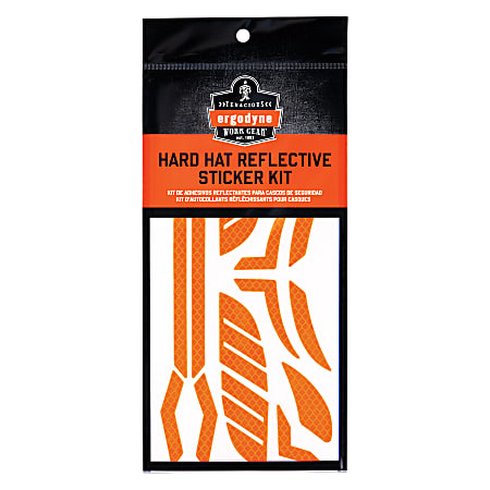 Ergodyne Skullerz 8961 Reflective Hard Hat & Safety Helmet Sticker Kit, Orange