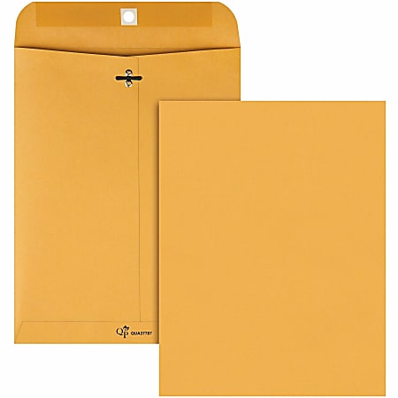 Quality Park 8-3/4 x 11-1/2 Extra Heavy-duty Clasp Envelopes - Clasp - 8 3/4" Width x 11 1/2" Length - 32 lb - Gummed - Cameo - Kraft - 100 / Box