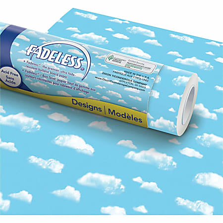 Pacon Fadeless Designs Bulletin Board Paper, Clouds, 48 X 50 Ft Roll 56465,  1 - Jay C Food Stores