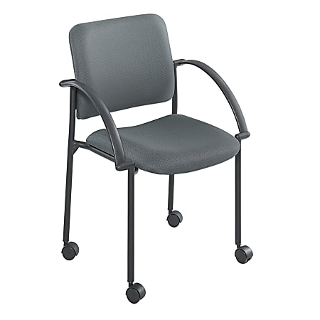 Safco® Moto™ Mobile Stack Chairs, Charcoal, Set Of 2