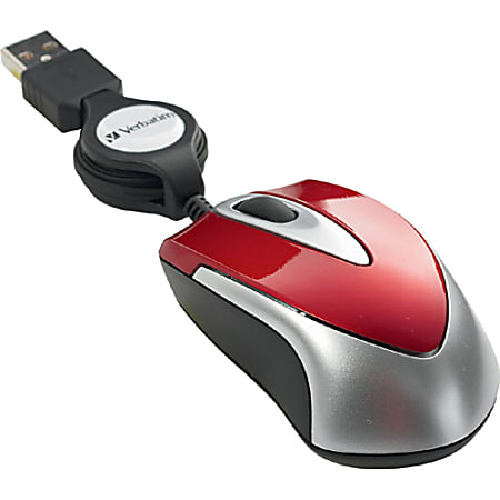 Verbatim® Mini Travel Optical Mouse, Red