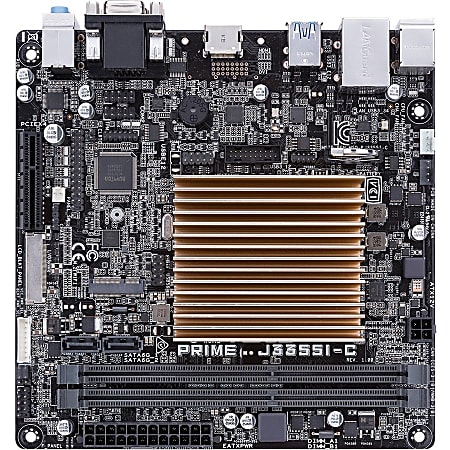 Asus Prime J3355I-C Desktop Motherboard - Intel Chipset - Mini ITX - Intel Celeron J3355 - 16 GB DDR3 SDRAM Maximum RAM - UDIMM, DIMM - 2 x Memory Slots - Gigabit Ethernet - HDMI - 2 x SATA Interfaces