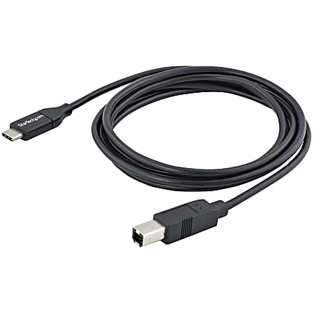 StarTech.com 2m 6ft USB C to USB B Cable - Black