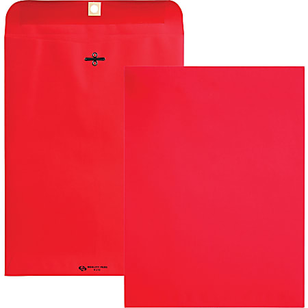Quality Park Brightly Colored 9x12 Clasp Envelopes Clasp 90 9
