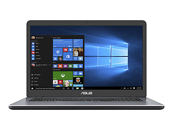 ASUS F705QA DS99 - A12 9720P / 2.7 GHz - Win 10 Home 64-bit - Radeon R7 - 8 GB RAM - 1 TB Hybrid Drive - 17.3" 1600 x 900 (HD+) - Wi-Fi 5 - gray IMR (top), star gray IMR (LCD cover)