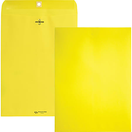 Quality Park® #90 Envelopes, Clasp Closure, Yellow, Pack