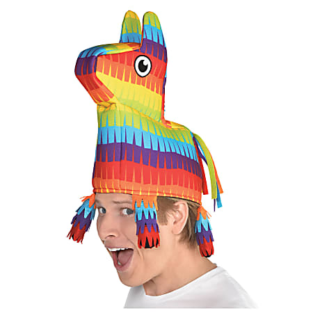 Amscan Cinco de Mayo Donkey Pinata Hat, One Size, Multicolor