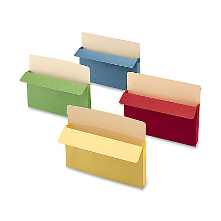 Smead® Color Top-Tab File Pockets, Letter Size, 3 1/2" Expansion, Assorted Colors (No Color Choice), Box Of 25