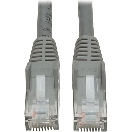 Tripp Lite Cat6 GbE Gigabit Ethernet Snagless Molded Patch Cable UTP Gray RJ45 M/M 35ft 35' - Category 6 - 128 MB/s - 35.10 ft - Gray
