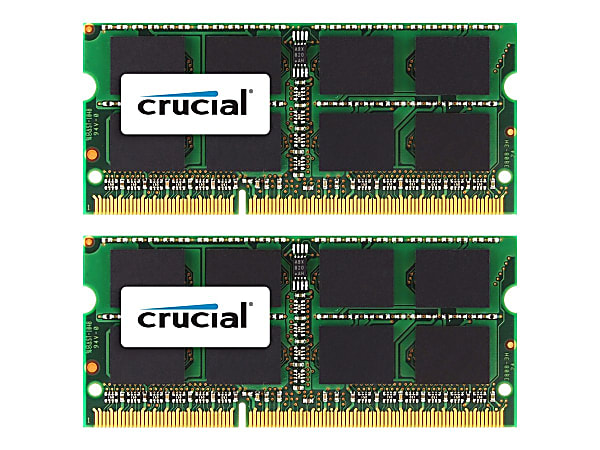 Crucial 16GB (2 x 8 GB) DDR3 SDRAM Memory Kit - For Notebook, Desktop PC - 16 GB (2 x 8GB) - DDR3-1333/PC3-10600 DDR3 SDRAM - 1333 MHz - CL9 - 1.35 V - Non-ECC - Unbuffered - 204-pin - SoDIMM - Lifetime Warranty