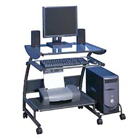 RS To•Go™ Metro Computer Cart, 29 1/4"H x 37 1/12"W x 19"D, Silver