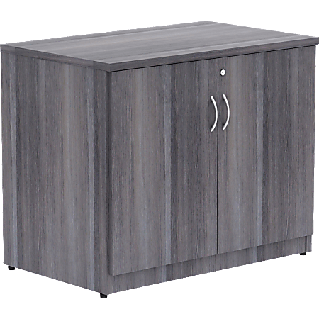 Lorell® Essentials 36"W 2-Door Storage Cabinet, Weathered Charcoal