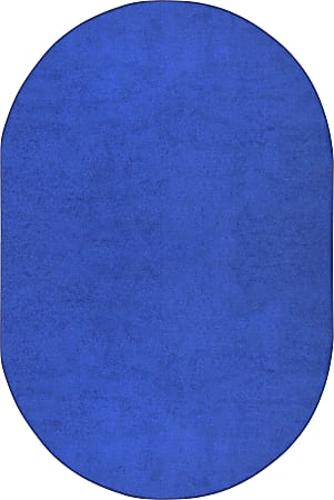 Joy Carpets® Kids' Essentials Oval Area Rug, Endurance™, 6' x 9', Royal Blue