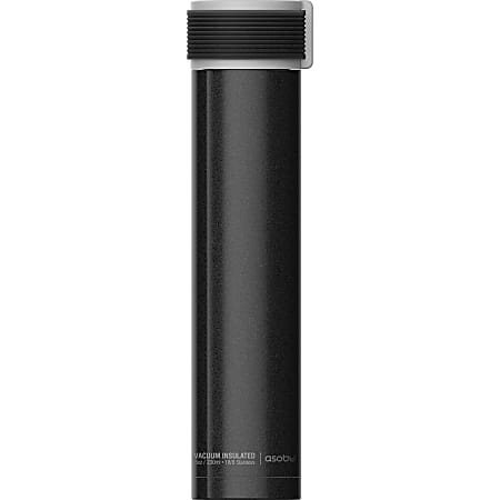 asobu 8-Ounce Skinny Mini Ultimate Lady Flask (Black) - 8 fl oz (236.6 mL) - Vacuum - Black, Gray