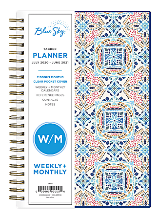 Blue Sky™ CYO Academic Weekly/Monthly Planner, 5" x 8", Multicolor, July 2020 to June 2021, 119238