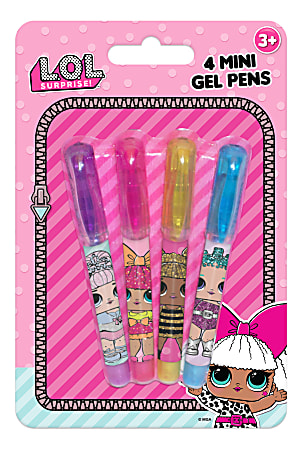 L.O.L. Surprise Mini Gel Pens Medium Point 1.0 mm Multicolor Barrel  Assorted Ink Colors Pack Of 4 Pens - Office Depot
