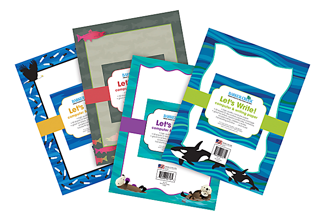 Barker Creek 4 Design Computer Paper Set Letter Paper Size
