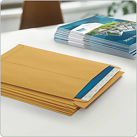 Lot De 100 Enveloppes Kraft Quality Park 9x12 - Auto-adhésives Redi-Strip, Boîte Ouverte Mais Non Utilisées
