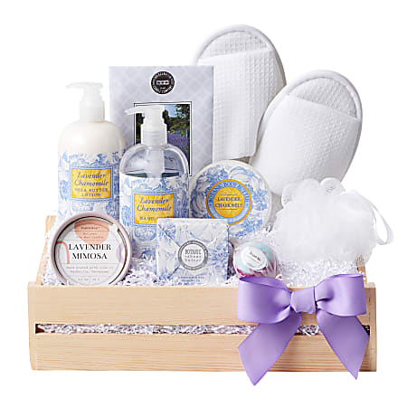 Givens Ultimate Lavender Spa Gift Basket Set, Set Of 8 Pieces
