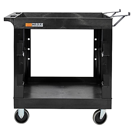 Luxor Heavy-Duty Industrial Utility Cart, 35-1/4”H x 32”W x 18”D, Black