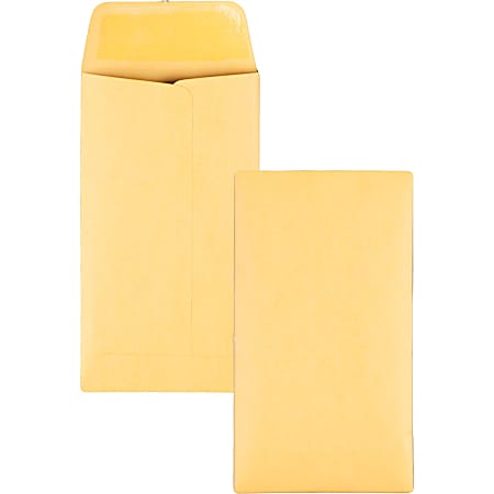 Quality Park Kraft Coin / Small Parts Envelopes - Coin - #6 - 3 3/8" Width x 6" Length - 28 lb - Gummed Flap - Brown - Kraft - 500 / Box