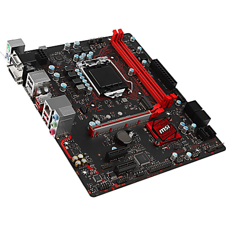 MSI B250M GAMING PRO Desktop Motherboard - Intel Chipset - Socket H4 LGA-1151 - 32 GB DDR4 SDRAM Maximum RAM - DIMM - 2 x Memory Slots - Gigabit Ethernet - 4 x USB 3.1 Port - HDMI - DVI - 6 x SATA Interfaces