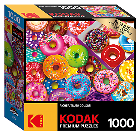 Cra-Z-Art Kodak 1,000 Piece Jigsaw Puzzle, I Love Donuts, 20” x 27”