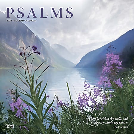 2024 Brown Trout Monthly Square Wall Calendar, 12" x 12", Psalms, January To December