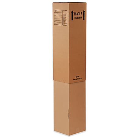 Office Depot® Brand Printed Inner Lamp Moving Boxes, 12" x 12" x 46", Kraft Pack Of 15