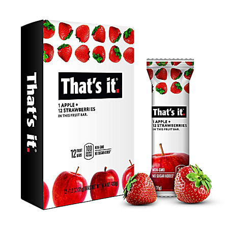 That's It Fruit Bar, Apple and Strawberry - 1.2 oz packet