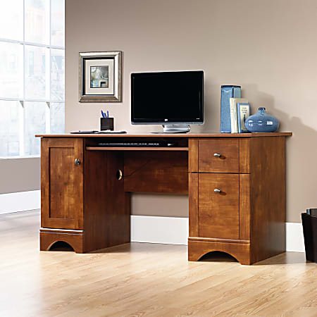 Sauder Select 60 W Double Pedestal Computer Desk Brushed Maple Office Depot