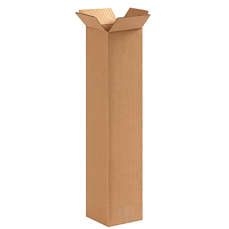 Partners Brand Tall Boxes, 4" x 4" x 18", Kraft, Pack Of 25