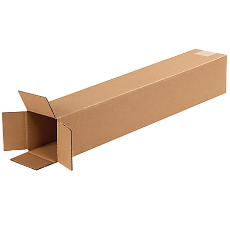 Partners Brand Tall Corrugated Boxes, 4" x 4" x 24", Kraft, Pack Of 25